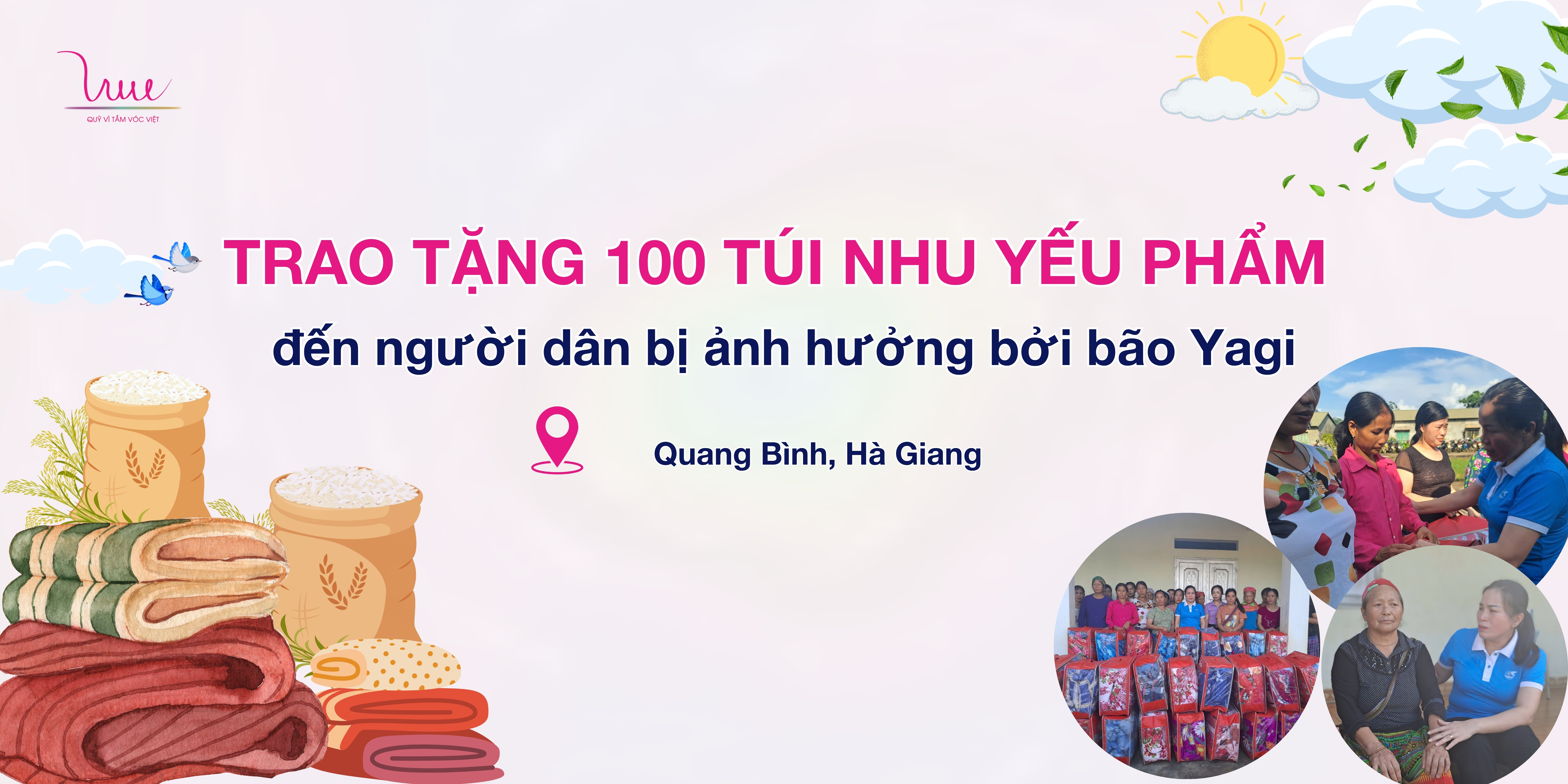 100 túi nhu yếu phẩm đầu tiên đã đến tay người dân bị ảnh hưởng bởi bão Yagi tại Hà Giang